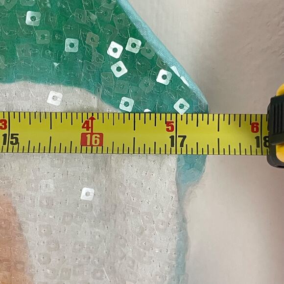 Sequin Party Dress Watercolor Print Sleeveless Size 6 Colorful A-Line Wedding Gu - Picture 7 of 7